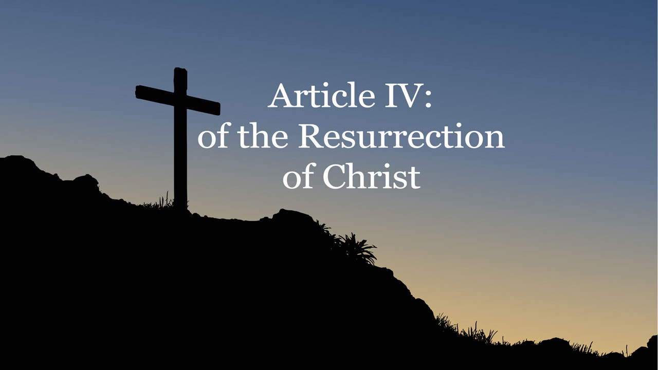 Article IV: Anglican Perspective